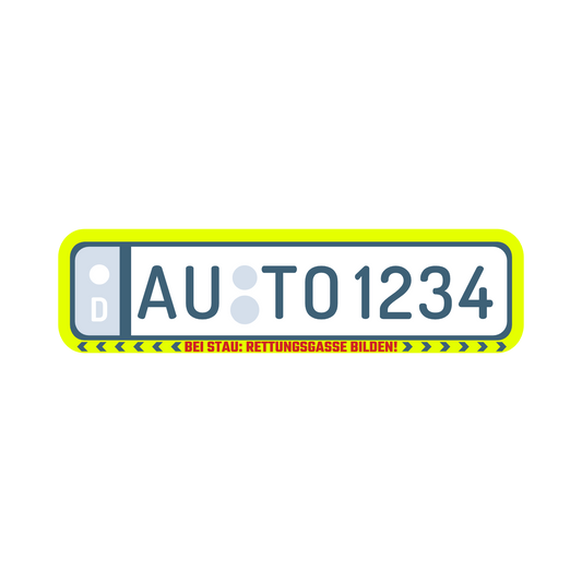 License plate holder “Rescue lane” 